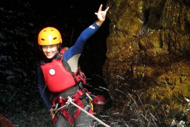 Abseiling the Rush waterfall